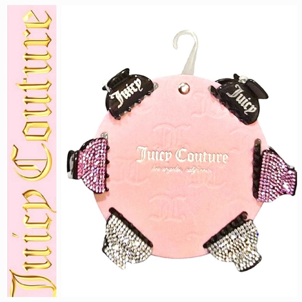 Juicy Couture Rhinestone & Logo 6-PK‎ Hair Clip Set